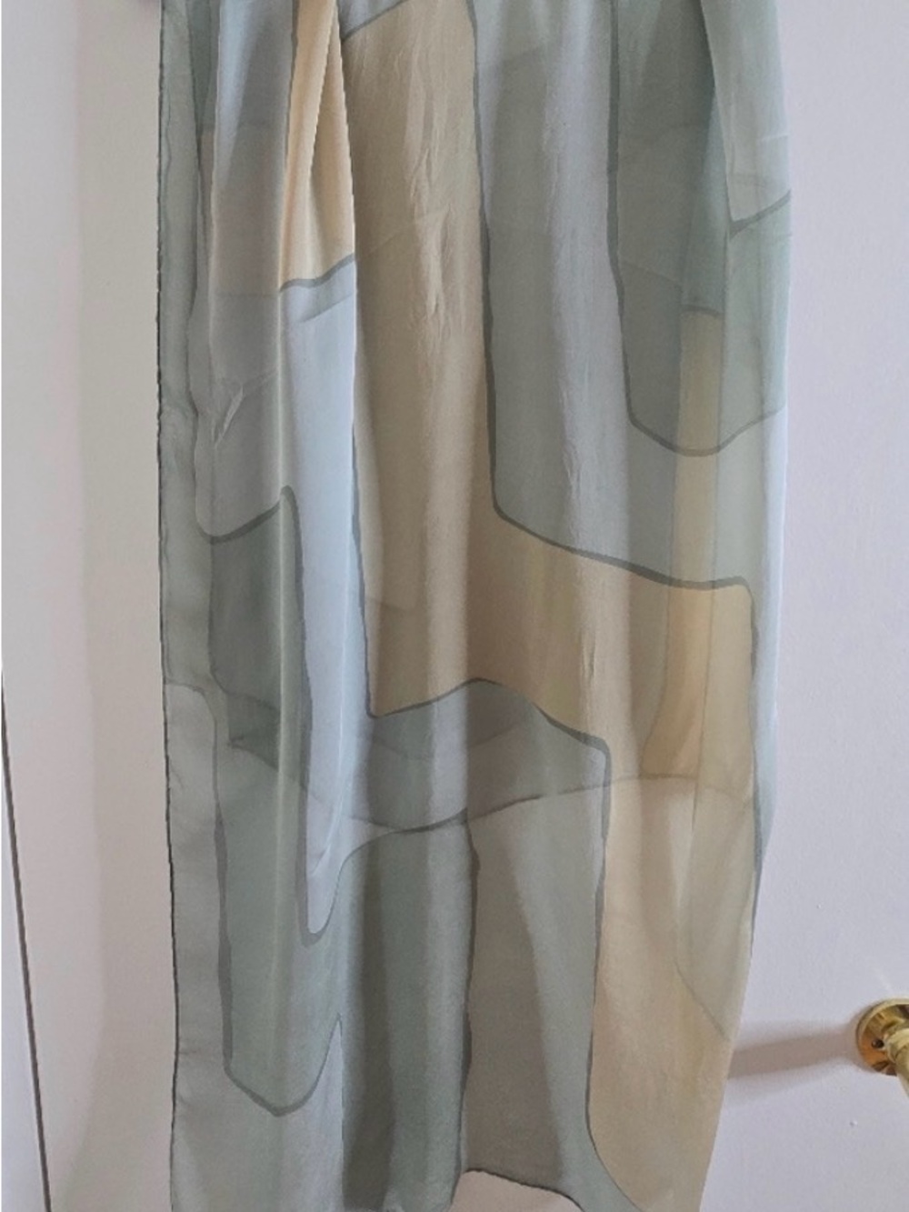 Giorgio Armani Light Gray Sheer Logo Scarf